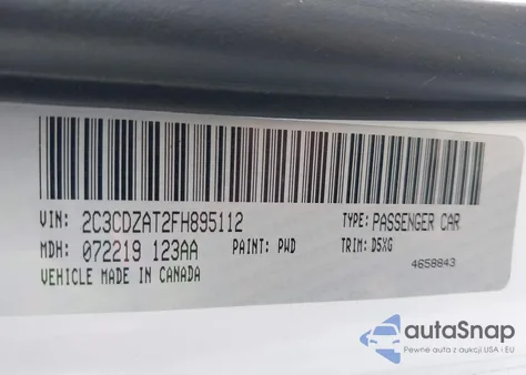 2015 Dodge Challenger R/T z USA, uszkodzony, nr VIN 2C3CDZAT2FH895112